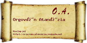 Orgován Atanázia névjegykártya